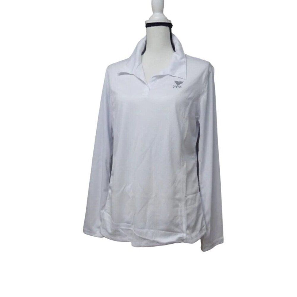 $44..00 TYR Women’s Long Sleveed Polo, White, XL